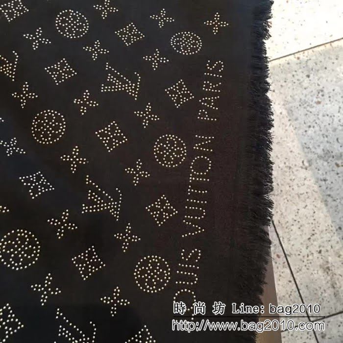 路易威登LV2018專櫃最新款 暗提花燙鑽圍巾 LLWJ6109